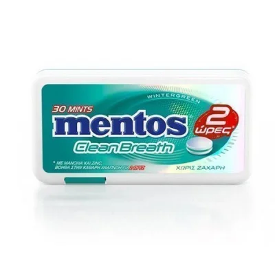 MENTOS CLEAN BREATH 12x21gr. WINTERGREEN