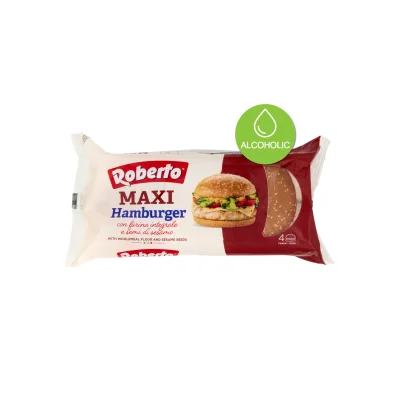 Roberto Maxi Hamburger 300gr Wholemeal (4 Buns)