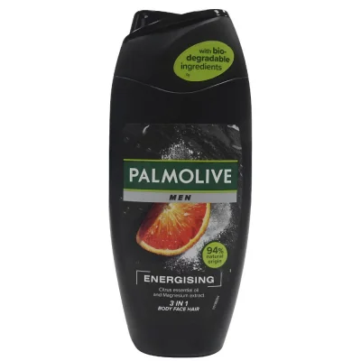 Palmolive gel 250 ml. Men energising 3 in 1 boby, face and hair.