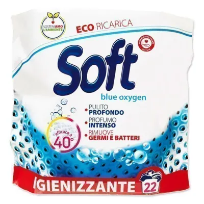 SOFT LAUNDRY POWDER DETERGENT 22w 1,1kg BLUE OXYGEN