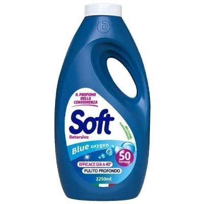 SOFT LAUNDRY LIQUID DETERGENT 50w 2,25lt BLUE OXYGEN