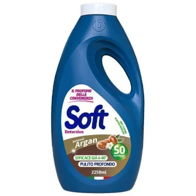 SOFT LAUNDRY LIQUID DETERGENT 50w 2,25lt OLIO DI ARGAN