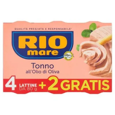 Rio Mare Tonno all’Olio di Oliva Gr.80 X Pz.4+2