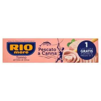 Rio Mare Tonno all'Olio di Oliva Pescato a Canna Gr.80 X Pz.3+1
