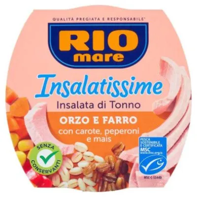 Rio Mare Insalatissime Tonno Orzo e Farro con Carote, Peperoni e Mais Gr.160