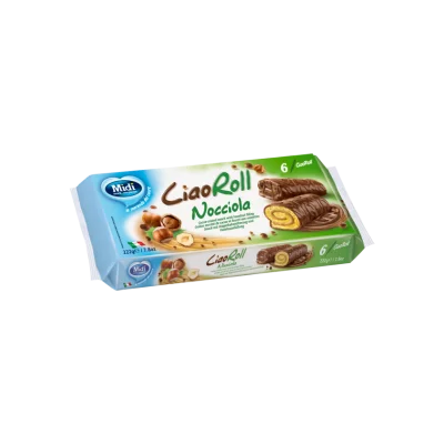 Midi Ciaoroll Hazelnut Covered with Cocoa 6pcs 222gr
