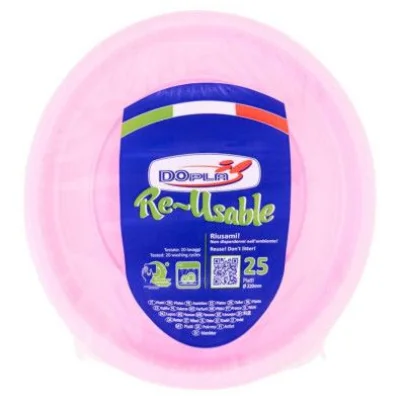Dopla Piatti Piani Riutilizzabili Rosa Pz.25