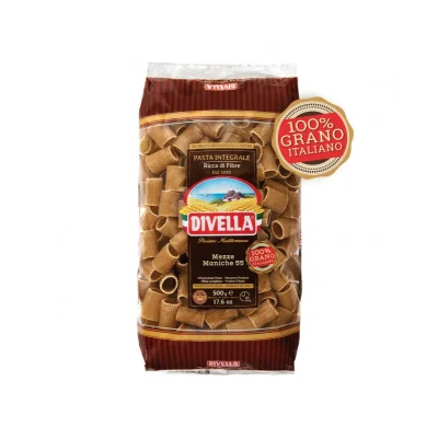 Divella Whole Wheat N°055 Mezze Maniche 500gr