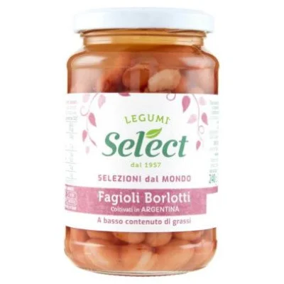 Select Fagioli Borlotti Lessati Vaso Vetro Gr.350