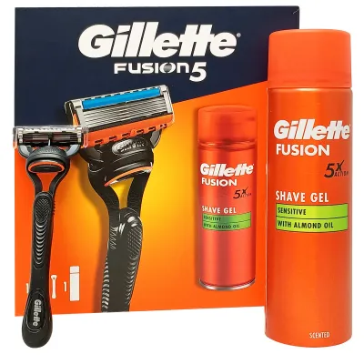 Gillette Fusion 5 razor pack 1 u. + 200 ml. sensitive gel.