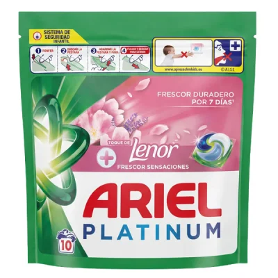 ARIEL PODS PLATINUM ALL in 1 10pcs TOUCH OF LENOR APRIL FRESHNESS