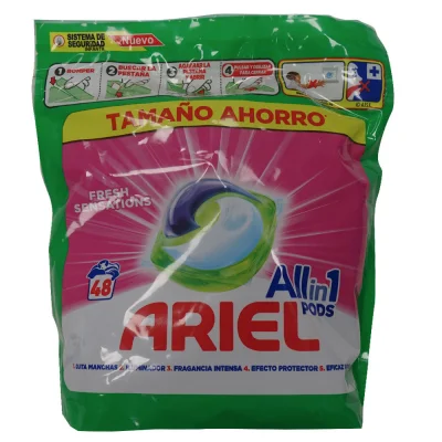 Ariel detergent in tabs all in one 48 u. Fresh sensations.