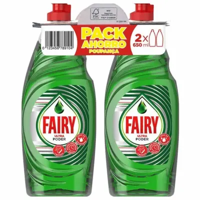 Fairy Dishwasher Liquid 2x650ml Ultra Powder