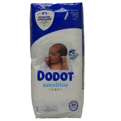 Dodot diaper 44 u. 2-5 kg. Size 1. Sensitive.