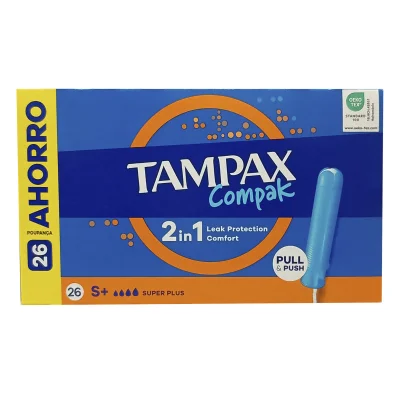 Tampax compak 26 u. Super plus 2 in 1.