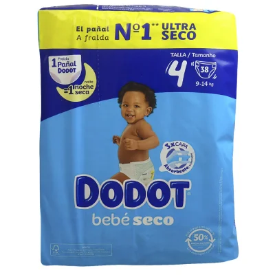 Dodot diaper 38 u. Bebé seco 8-14 kg. Size 4.