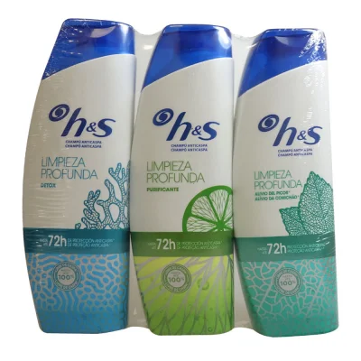 H&S shampoo 3X300 ml. Anti-dandruff deep cleaning.