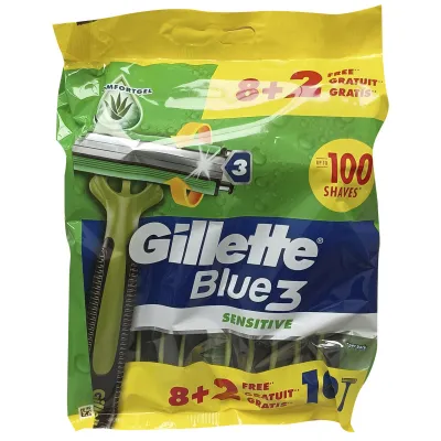 Gillette Blue III razor 8+2 u. Sensitive.