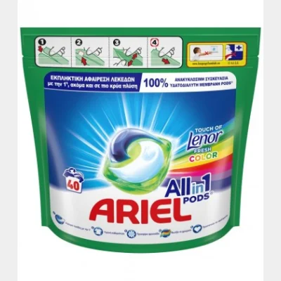 ARIEL PODS ALL IN 1 TOUCH OF LENOR COLOR 40M 952gr
