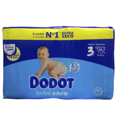 Dodot diaper 78u. Bebé seco 6-10 kg. Size 3.