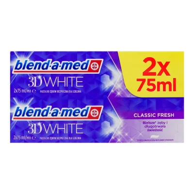 Blend-a-Med 3D White Classic Freshness Toothpaste 2x75ml
