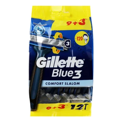 Gillette Blue 3 Slalom Comfort Disposable Razors 12 Count