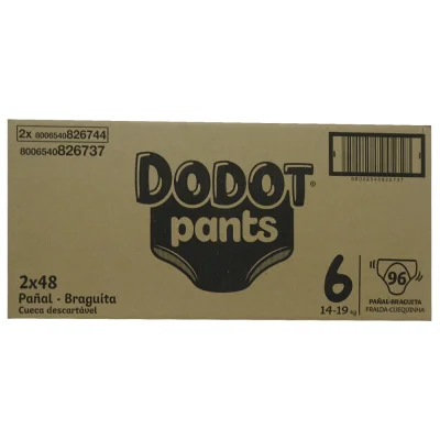 Dodot pants 48 u. 14 a 19 kg. Size 6 bebé seco.