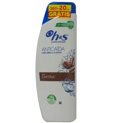 H&S shampoo 380+20 ml. Anti-dandruff with caffeine.