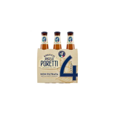 Poretti 4 Luppoli Beer 3x33cl Unfiltered
