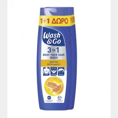 WASH & GO MEN BATH VITAMIN C 3ΣΕ1 2Χ360ml