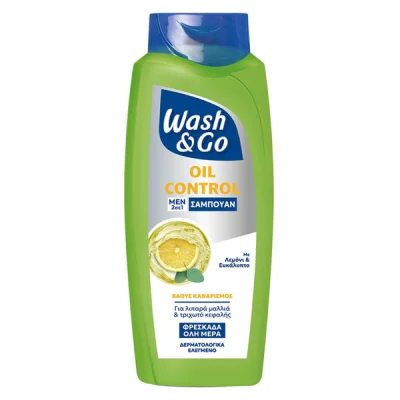 WASH & GO SHAMPOO 650ml OIL CONTROL MEN 2 IN 1