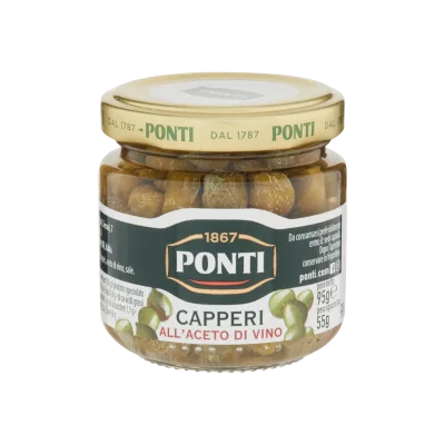 Ponti Capers 95gr in Wine Vinegar