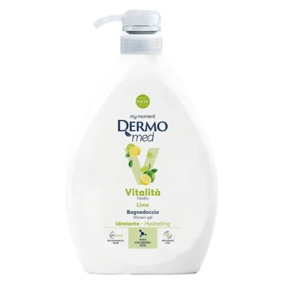 DERMOMED SHOWER GEL 1lt WITH PUMP VITALITA LIME