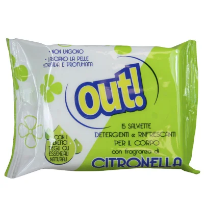 Out wipes 15 u. Antimosquitos citronela.