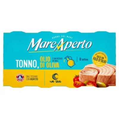 Mare Aperto Tonno con Solo un Filo di Olio di Oliva Pz.8 X Gr.60
