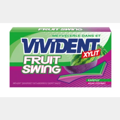 Vivident Fruit Swing Watermelon&Asai Grape Flavored Gum  26 gr