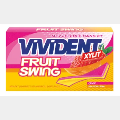 Vivident Fruit Swing Strawberry&Mandarin Flavored Gum  26 gr