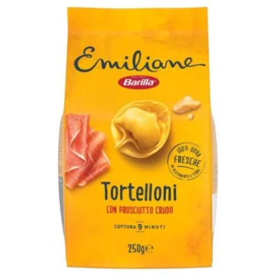 Barilla Emiliane Tortelloni all'Uovo con Prosciutto Crudo e Parmigiano Reggiano Gr.250