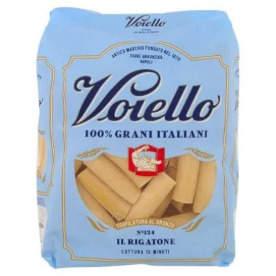 Voiello Il Rigatone N°124 Pasta Trafilata al Bronzo di Grani 100% Italiani Gr.500