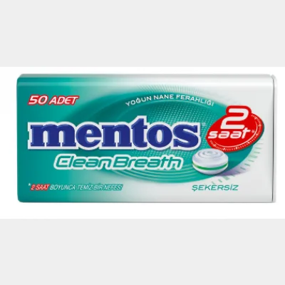 Mentos 2 Hours Clean Breath Metal Candy Intensive Mint Candy  35 gr