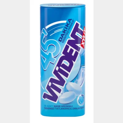 Vivident 45 Minutes Gum Dragee Metal Box  21 gr