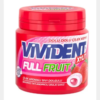 Vivident Full Fruit Strawberry Gum  90 gr