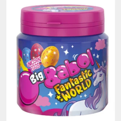 Big Babol Fantastic World Unicorn Eggs Strawberry&Banana&Blueberry Flavored Gum  90 gr