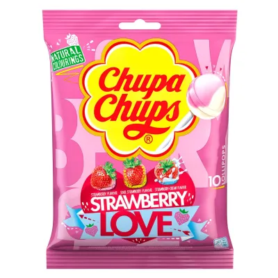 Chupa Chups Strawberry Love Lollipops 120g