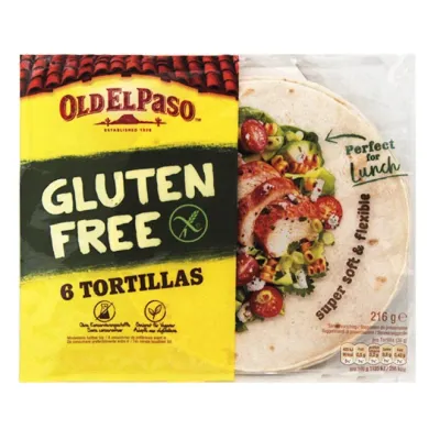 OLD EL PASO gluten free tortillas small 216g 6pcs (16cm)