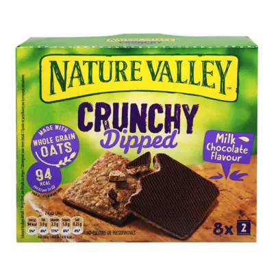 NATURE VALLEY Crunchy Dipped bars 8x20g - Milk Chocolate