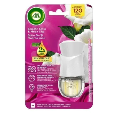 AIR WICK DEVICE + REPLACEMENT 19ml SMOOTH SATIN & MOON LILY