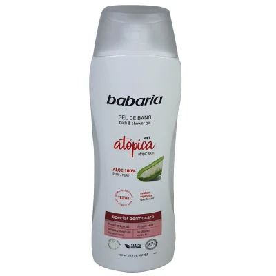 Babaria shower gel 600 ml. Atopic skin with aloe vera.