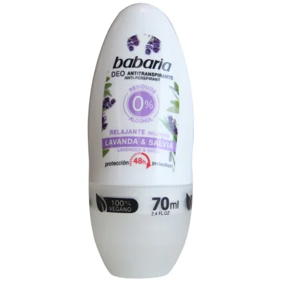 Babaria deodorant roll-on 70 ml. Lavender & sage.