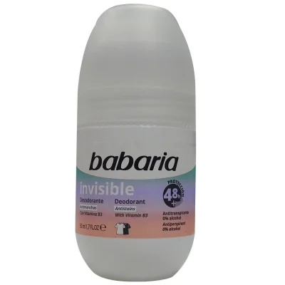 Babaria roll-on deodorant 50 ml. Invisible.